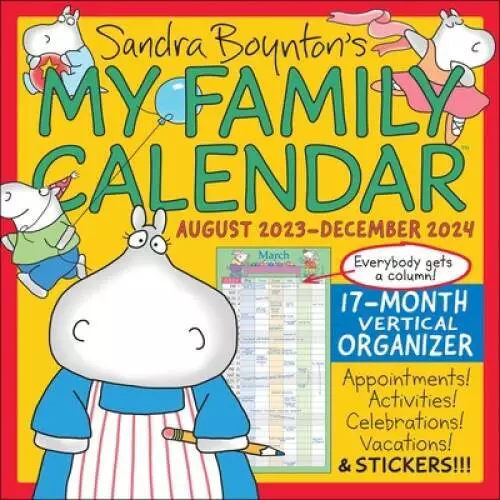 Sandra Boyntons My Family Calendar 17-Month 2023-2024 Family Wall C - GOOD