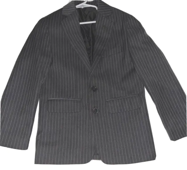 Van Heusen Dark Gray 2 Button Classic Blazer/Suit Jacket Boy's Size 8 Reg Euc