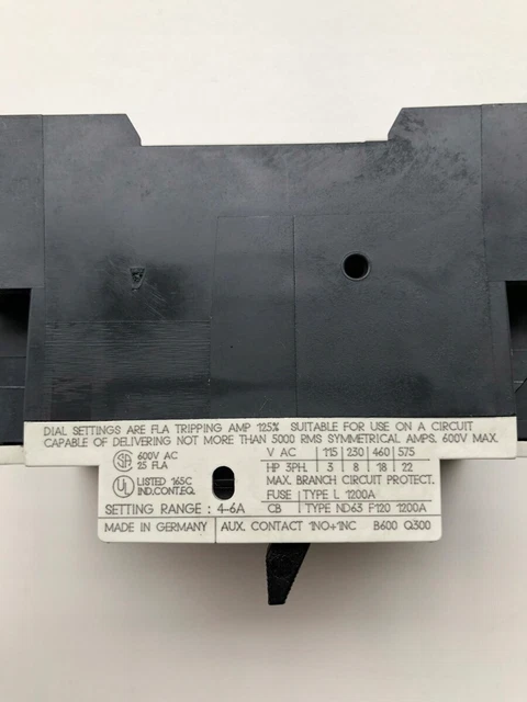 Motor protection switch 4-6A Siemens 3VU1300-1MK00 /#Z D1KR 9967