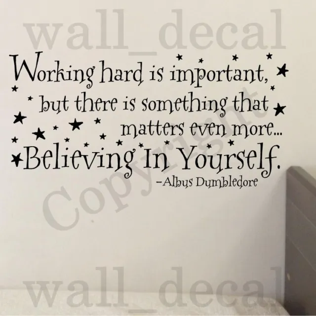 Harry Potter Wall Decal Working Hard Is Important Quote
