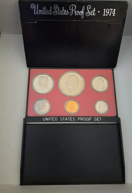1974-S PROOF Set in Original Box - 6 COIN SET from US MINT w/ Eisenhower Dollar