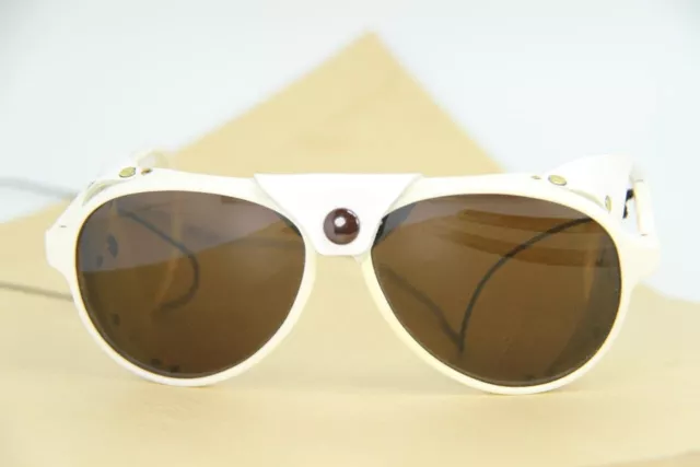 500$ Vuarnet 430 Glacier Sunglasses White Cable Hook PX5000 Mineral Brown Lens