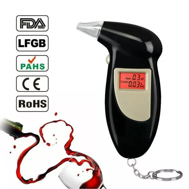 Digital LCD Police Breath Breathalyzer Test Alcohol Tester Analyzer Detector  A