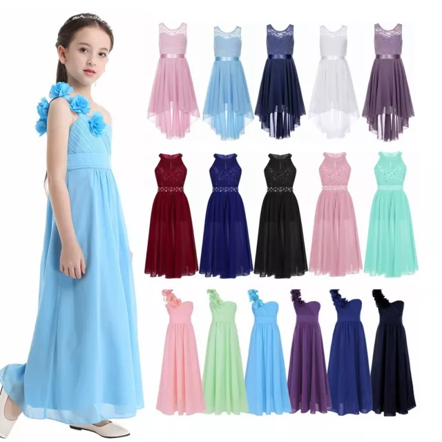 Kinder Mädchen Spitzenkleid Partykleid Prinzessin Kleid Hochzeit Abendkleid