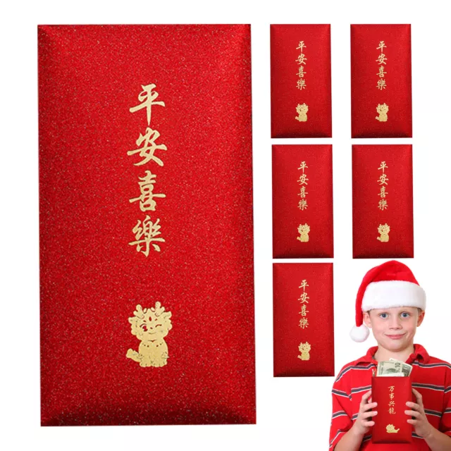 6PCS Year Of The Dragon Red Envelope 2024 Chinese Red Money Envelope for Wedding