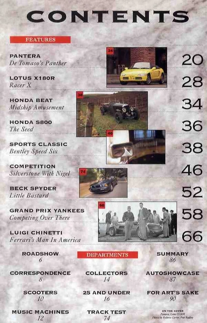 [D1078] 91.10 SPORTS Car International / Detomaso Pantera, Lotus Esprit ...