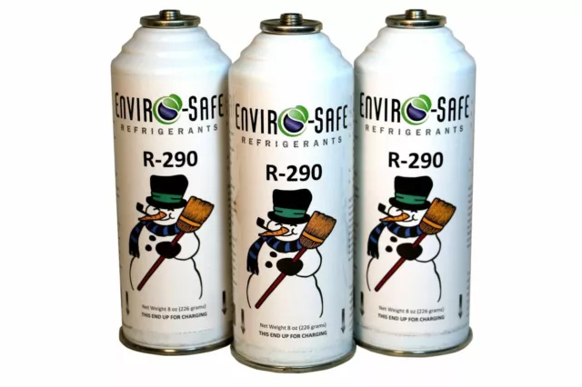 3 CANS Enviro-Safe R-290 R290 NEW Stand Alone Fridge Freezer EPA REG*