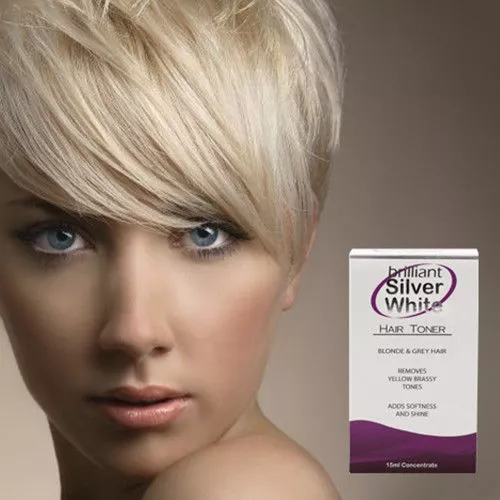 Brilliant Silver White - Magic Hair Toner for Platinum Blonde, Grey, White Hair