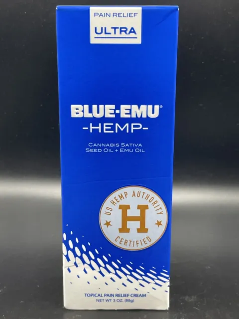 Blue-Emu Hemp Topical Ultra Pain Relief Cream Muscles Arthritis 3 oz Exp 2/2024