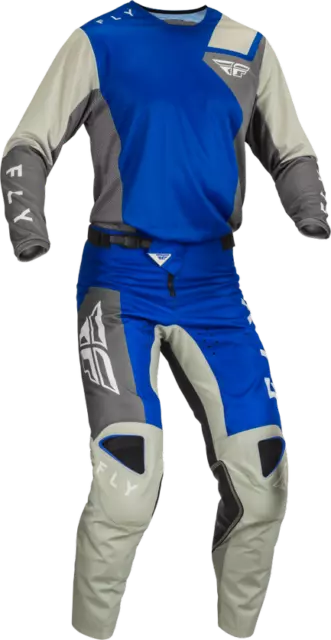 2023 Fly Racing Kinetic JET Motocross Gear blau grau weiß Erwachsene