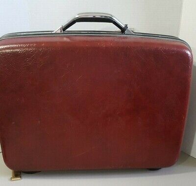 Vintage 60s Samsonite Silhouette Hard Case Suitcase Luggage 22 in Burgundy