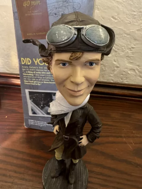 *Rare* AMELIA EARHART Royal Bobbles Retired Bobblehead Airplane Pilot 2016 NIB 3