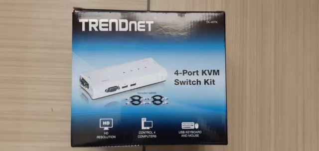 Switch KVM USB à 4 ports TRENDnet TK-407K