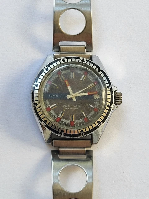 ANCIENNE MONTRE YEMA Plongee Mécanique Fe 140 Vintage Rare French Diver EUR 76,00 - FR