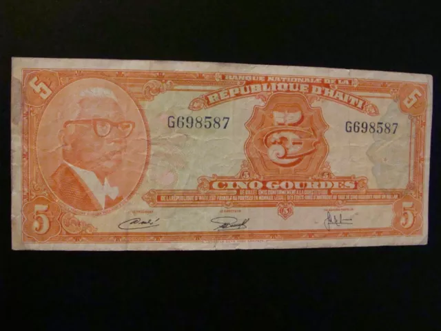 Haiti 5 Gourdes 1973 Crisp