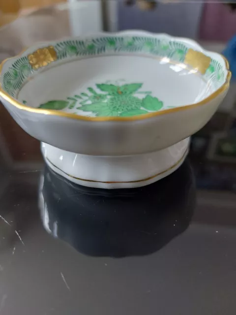 Herend Hungary Trinket/Pin Dish Apponyi Green Chinese Bouquet 2