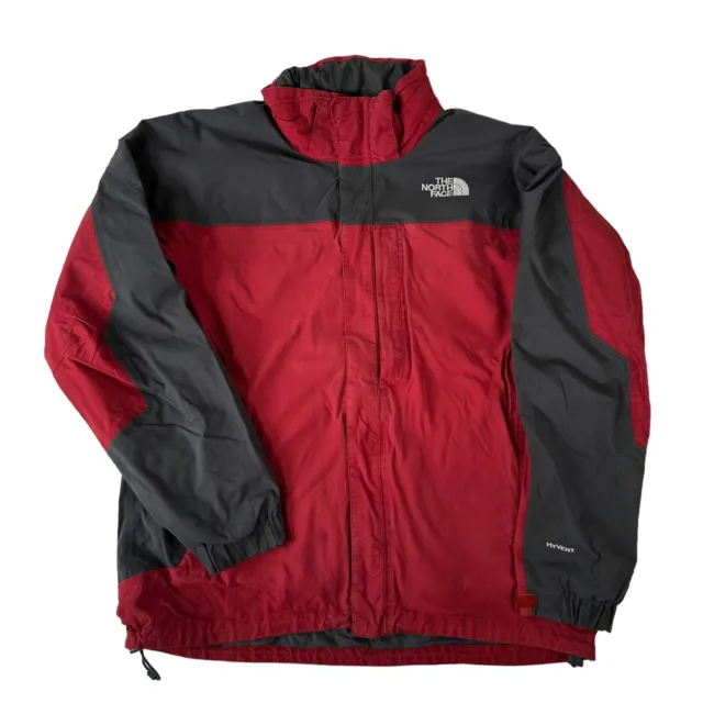 THE NORTH FACE Hyvent Jacket Mens L Waterproof Shell Hooded Rain Coat Red