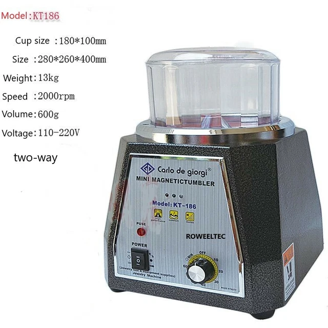 T186 185mm Magnetic Tumbler Jewelry Polisher Finisher Super Finishing Machine