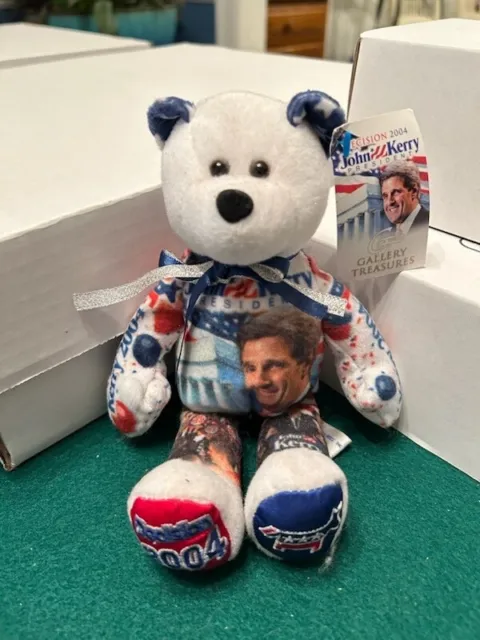John  Kerry Bear 2004 Memorabilia Kerry  Plush Collectible Stuffed Teddy Bear