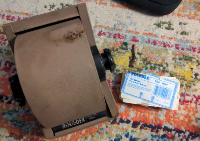 Vintage Rolodex 1753 Model Tabletop Roll Top Office Address Phone Index Cards