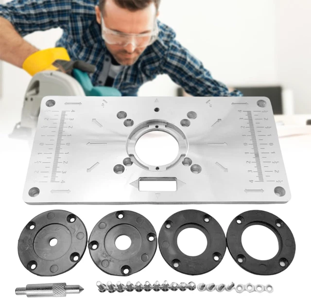 Piastra Di Inserimento Per Router Triton – 300×235 Mm, In Alluminio, Per Tavolo Fai Da Te E Lavorazione Legno