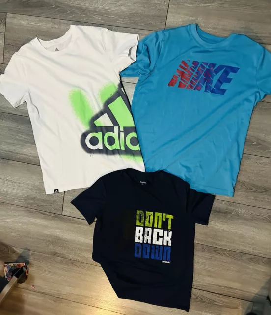 Lote 3-Jóvenes Niños NIKE/Adidas/Reebok Camiseta Manga Corta Talla Juvenil Grande/XL