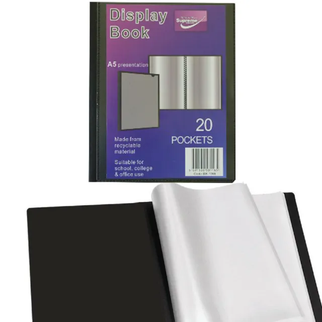 Display Book 20 Pockets Presentation Portfolio Soft Cover Folder - A5