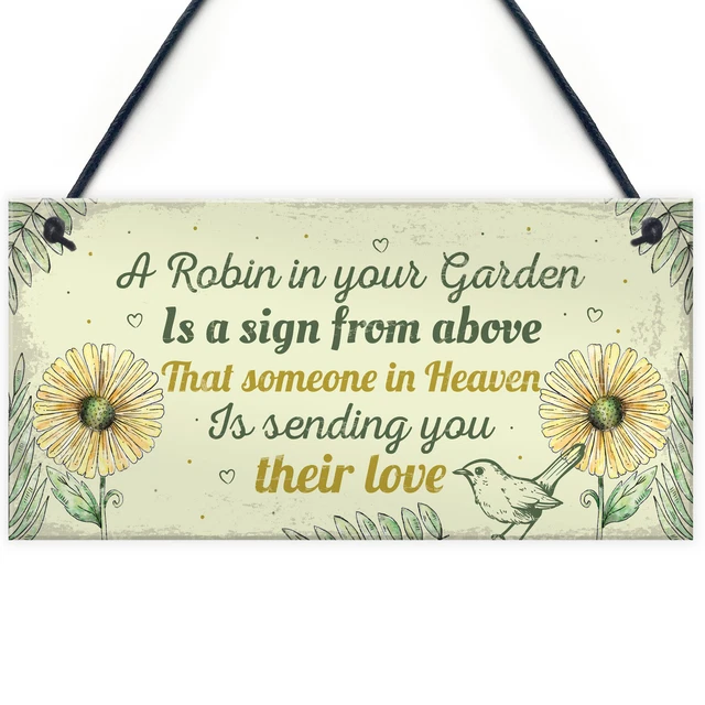 Robin Memorial Garden Bereavement Sign Family Grave Plaque Christmas Gift