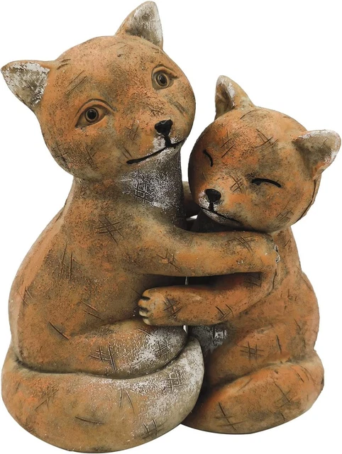 Jaugufiy Resin Couple Animal Sculpture Statue Ornament Fox