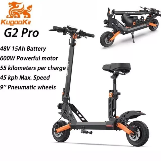 KuKirin G2 Pro Elektroroller 600W 15Ah Faltbarer Offroad EScooter 55KM Mit Sitz