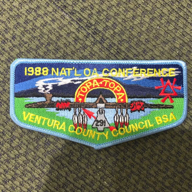 MINT OA Flap  Lodge 291 Topa Topa Blue Border 1988 Noac Ventura County Council