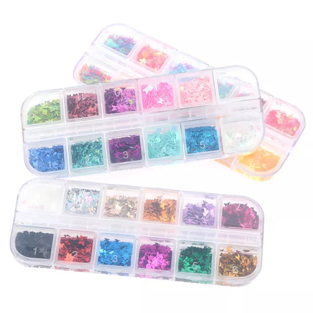 Sparkly Butterfly Nail Sequins Mixed Glitters Flakes Slices Art Decorations T-wf