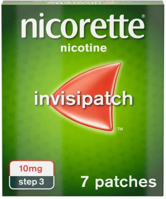 Nicorette Invisipatch - 7 Patches - 10mg - Step 3 New