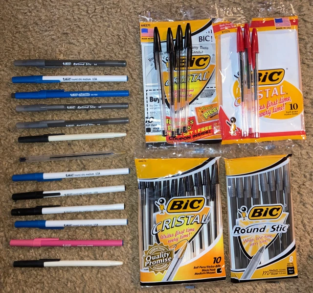 VINTAGE PENS OFFICE School Supplies Lot Of 13 Pre Owned 25 NOS BIC vintage-pens-office-school-supplies-lot-of-13-pre-owned-25-nos-bic