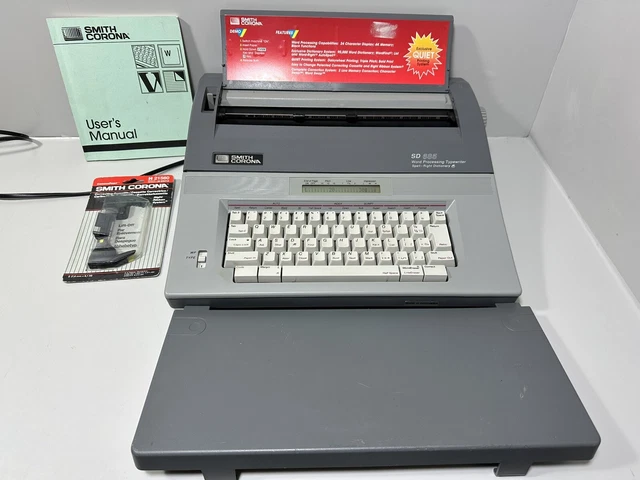 Máquina de escribir vintage de procesamiento de textos Smith Corona SD 685 con instrucciones
