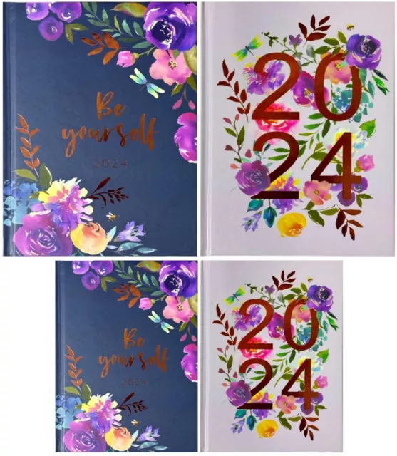 2024 Diary A5 A6 Slim Week To View Organiser Vintage Floral Cover Planner Diary