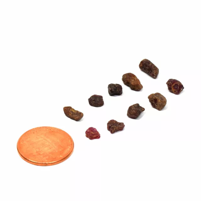 10PCS 14ct Red Corundum Rough Stone Natural Red Ruby Mineral Gemstone Cab Africa