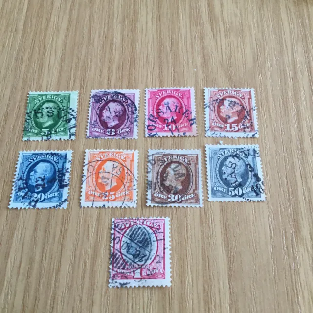 Briefmarken, Schweden, 1891 , Oskar ll. gestempelt ,Konvolut,            AX1