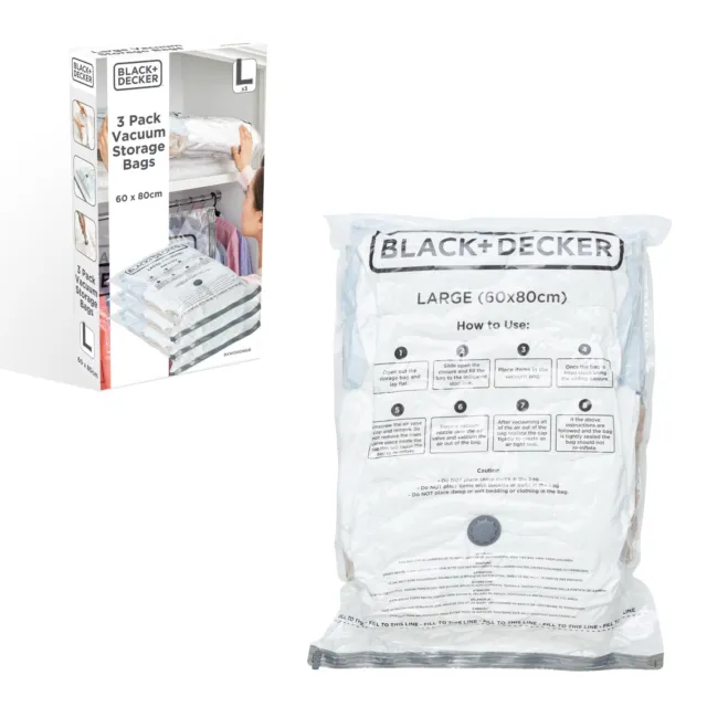 BLACK+DECKER Vacuum Storage Bags / White / Various Sizes Available