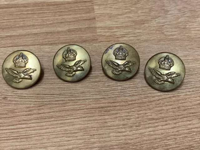 J.R. Gaunt & Son London King's Crown RAF Brass Buttons x4