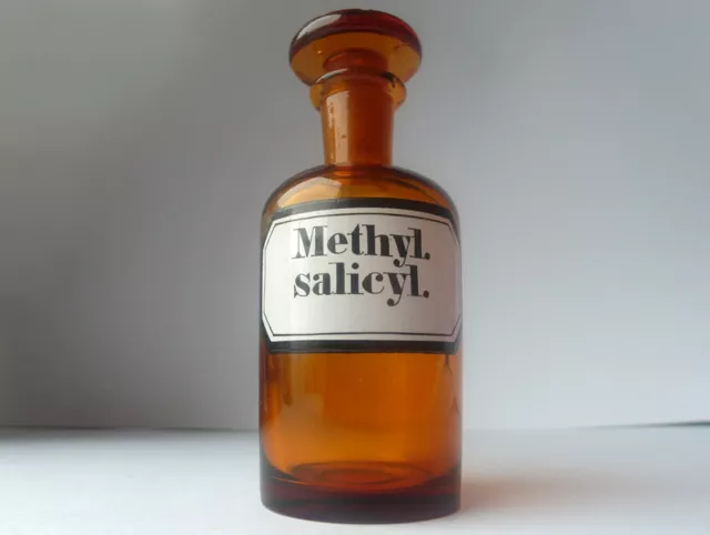 Altes Apotheker-Gefäß/ Flasche, Methyl Salicyl, um 1900 G110