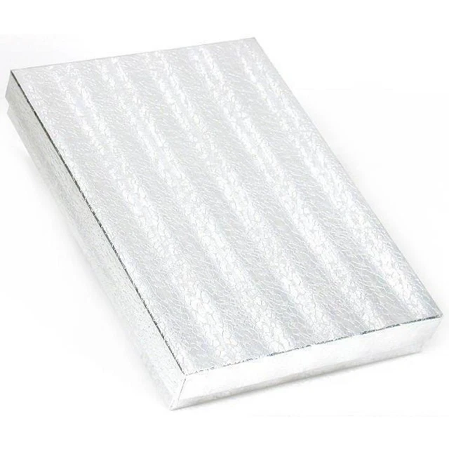 Silver Cotton Filled Gift Box Jewelry Display 7 1/8" x 5 1/8"