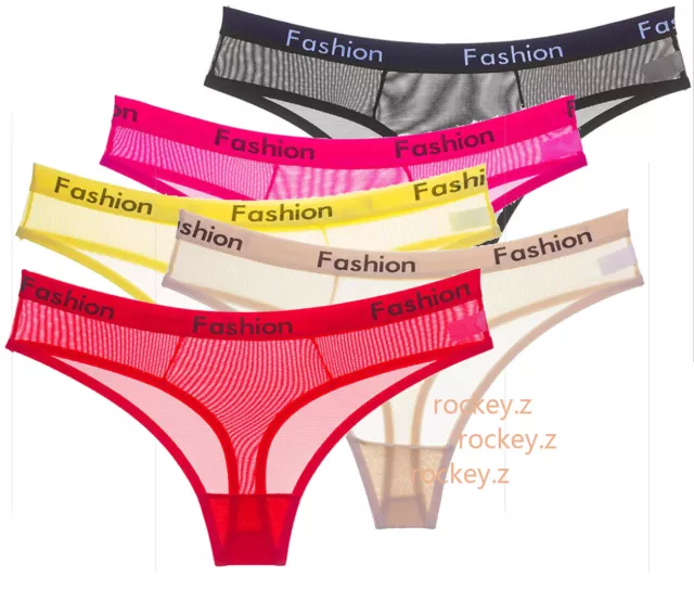 Women Fashion Sport Thongs G-String Sexy Mesh Seamless Briefs Panties Underwear
