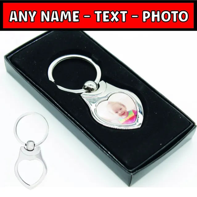 Personalised keyring photo engraved printed christmas birthday gift mother`s day