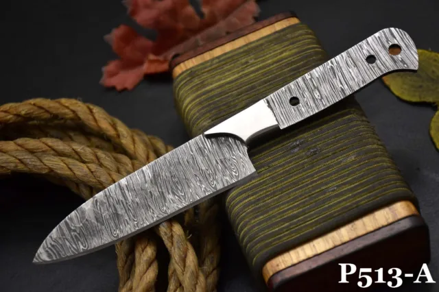 Custom Hammered Damascus Steel Blank Chef Knife Handmade,Steel Bolster (P513-A)