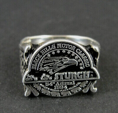 Ring Sturgis Motorcycle 1994 Black Hills Motor Classic Sterling Silver Size 12