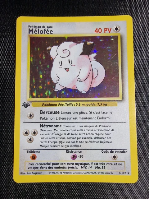 🇫🇷 Mélofée Holo 5/102 Edition 1 Psa Pca Wizards Set De Base Carte Pokemon 💫