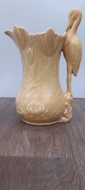 Vintage sylvac large buff/Beige Stork Jug Vase 2