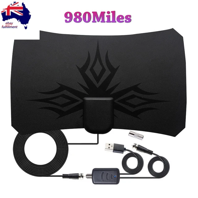 980Mile Range Indoor Antenna TV Digital HD 4K Aerial HDTV 1080P Signal Amplifier
