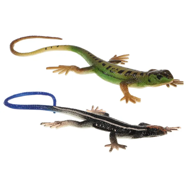 2 Pcs Lizard Realistic Fake Lizards Four Legged Snake Skink Toy Miniature